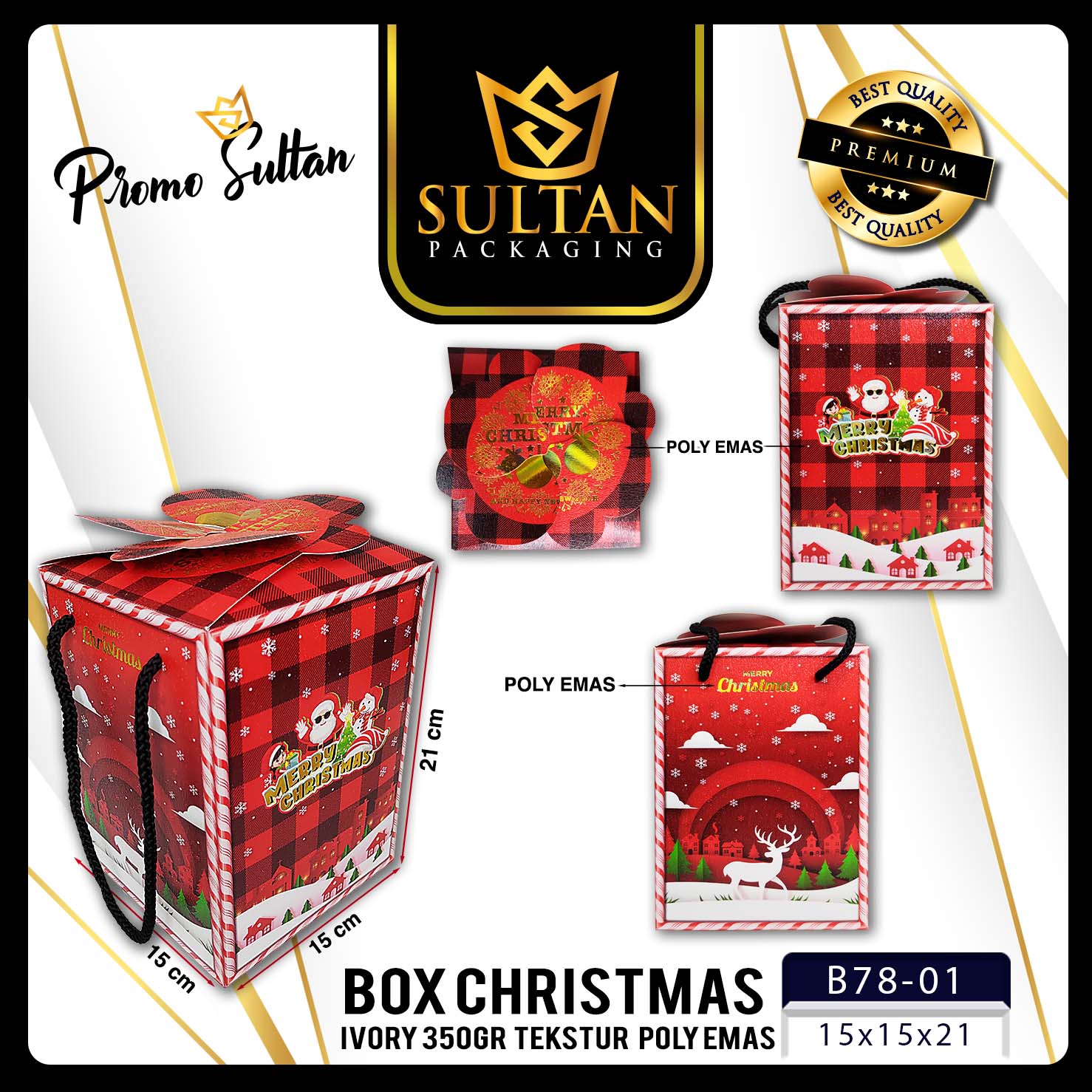 Kotak Kue|Kotak NatalBox Hampers|Toples 500gr|Dus|Box Packaging|B78 - Image 2