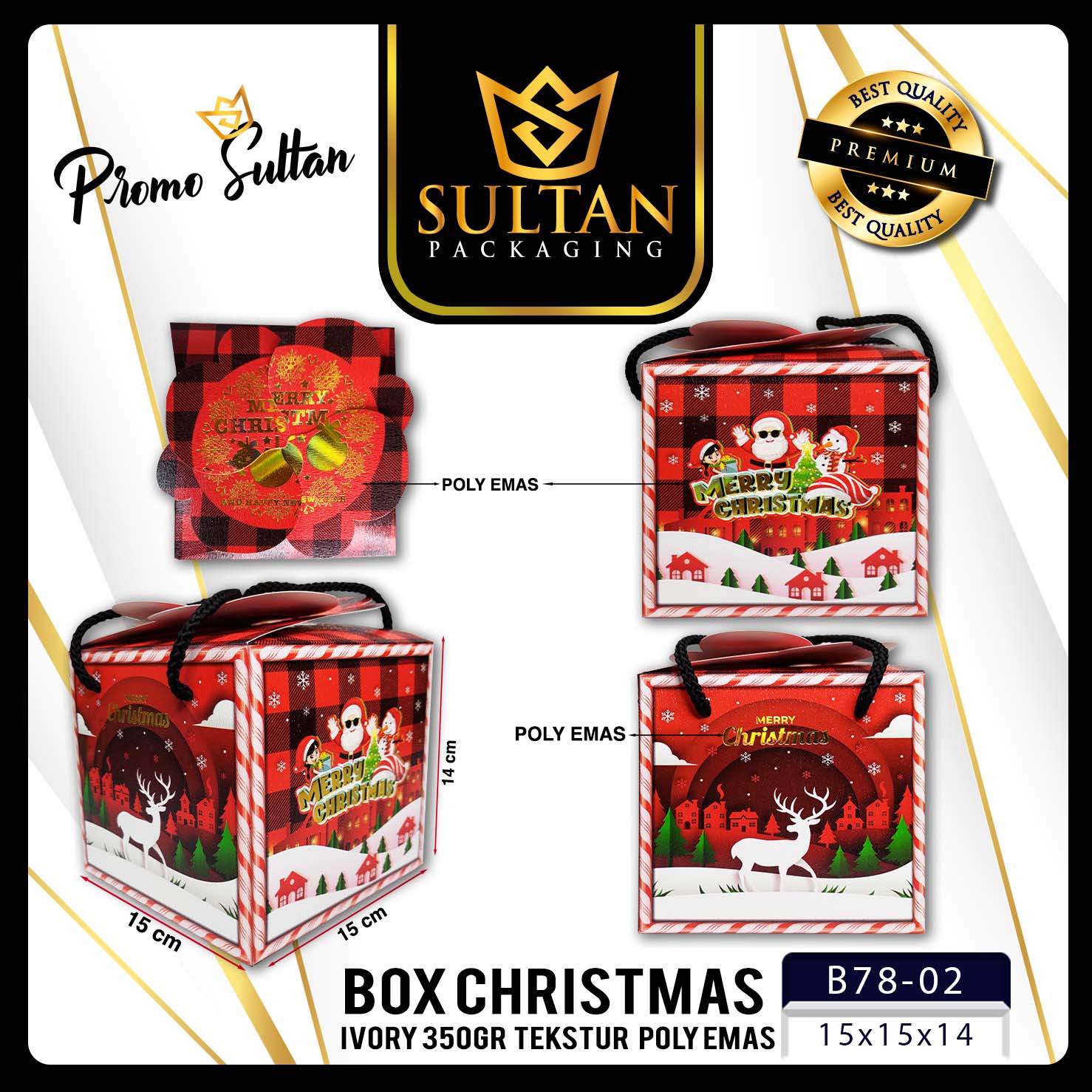 Kotak Kue|Kotak NatalBox Hampers|Toples 500gr|Dus|Box Packaging|B78 - Image 3