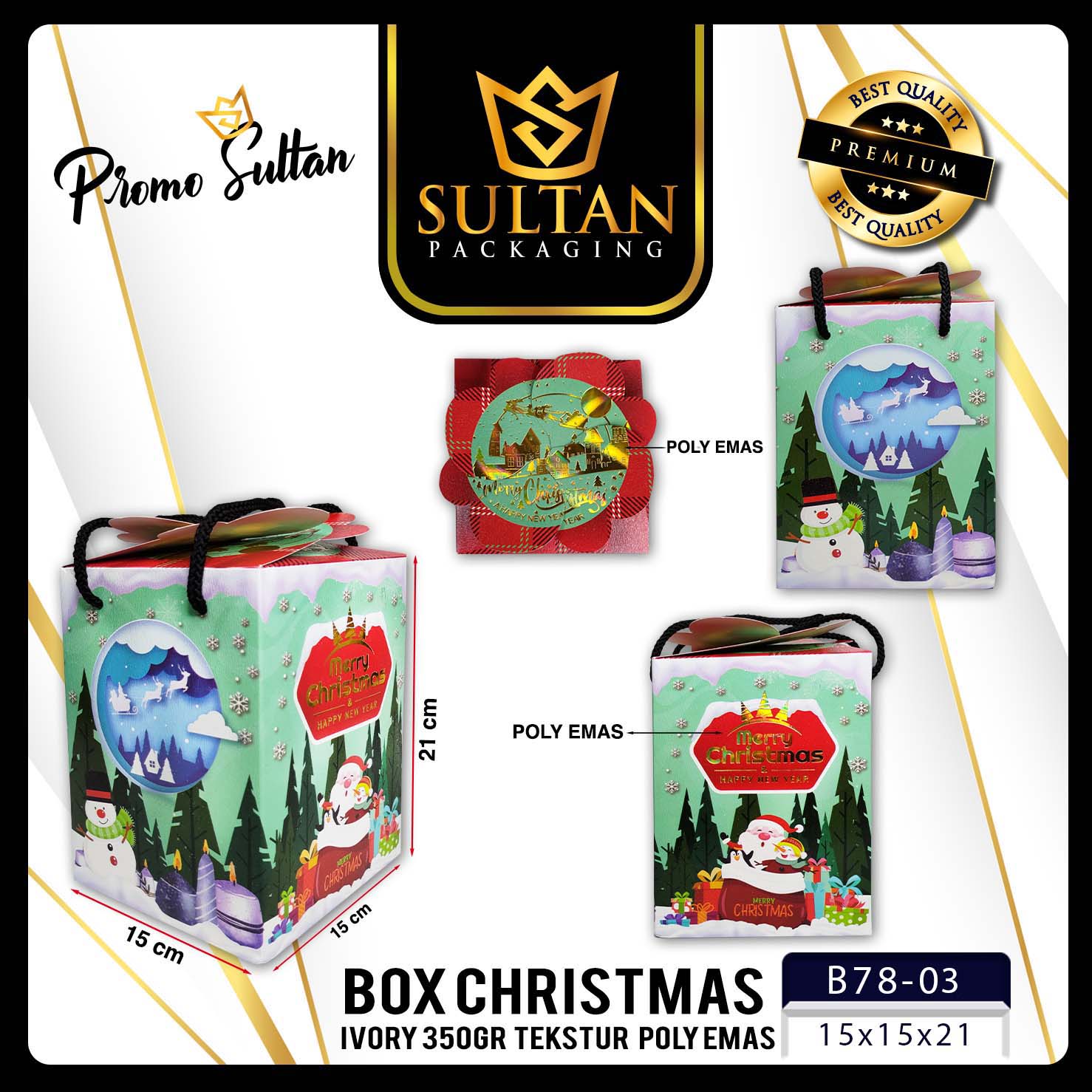 Kotak Kue|Kotak NatalBox Hampers|Toples 500gr|Dus|Box Packaging|B78 - Image 4