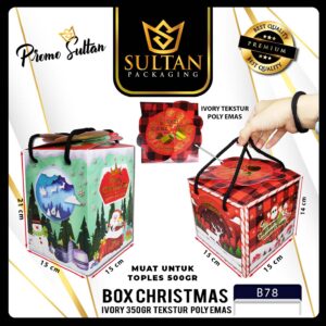 Kotak Kue|Kotak NatalBox Hampers|Toples 500gr|Dus|Box Packaging|B78