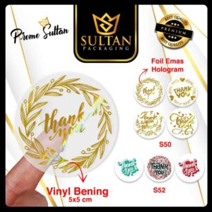 Stiker Thank You|Vinyl|Fasson|Segel|Label|Aksesoris|Packaging|S50